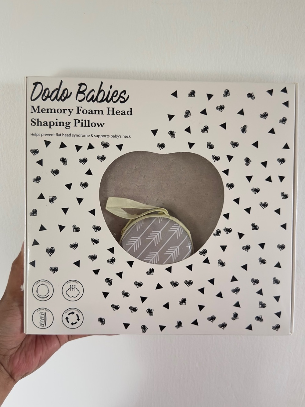 Gray Memory Foam Head Shaping Pillow for Baby